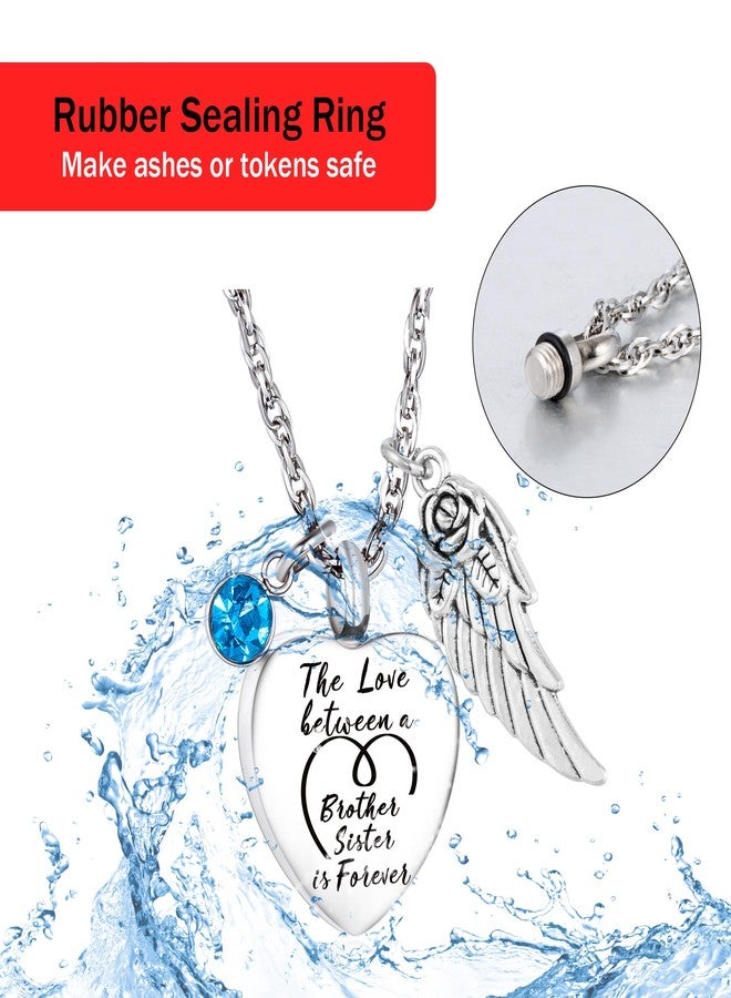 Gredstar Heart Urn Necklace for Ashes Love between Brother and Sister Cremation Urn Necklace Memorial Jewelry Keepsake Pendant for Loss Ash Holder Sympathy Gift - Image 3